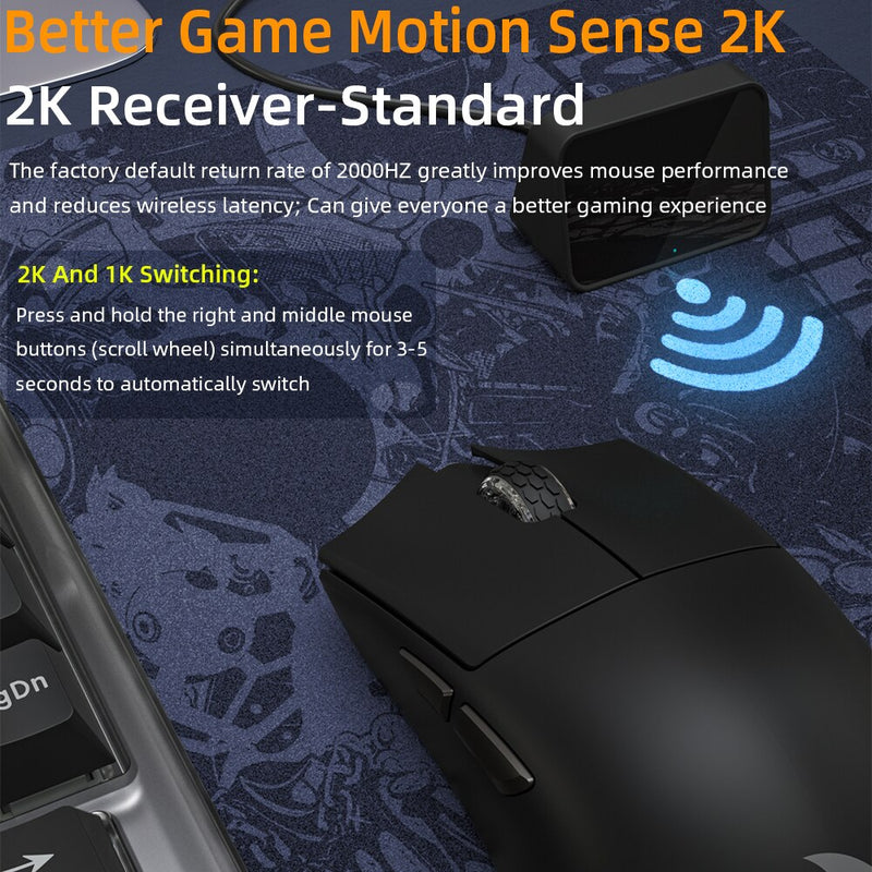 Darmoshark M3s Mini | 2000Hz | Mouse Gamer Bluetooth | 26000DPI | Sensor óptico (PAW3395)