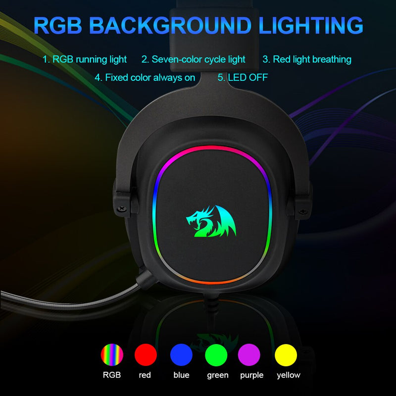 REDRAGON ZEUS X H510 RGB Gaming USB | Cancelamento de Ruído | 7.1 Surround | PC ; PS4 ; Xbox